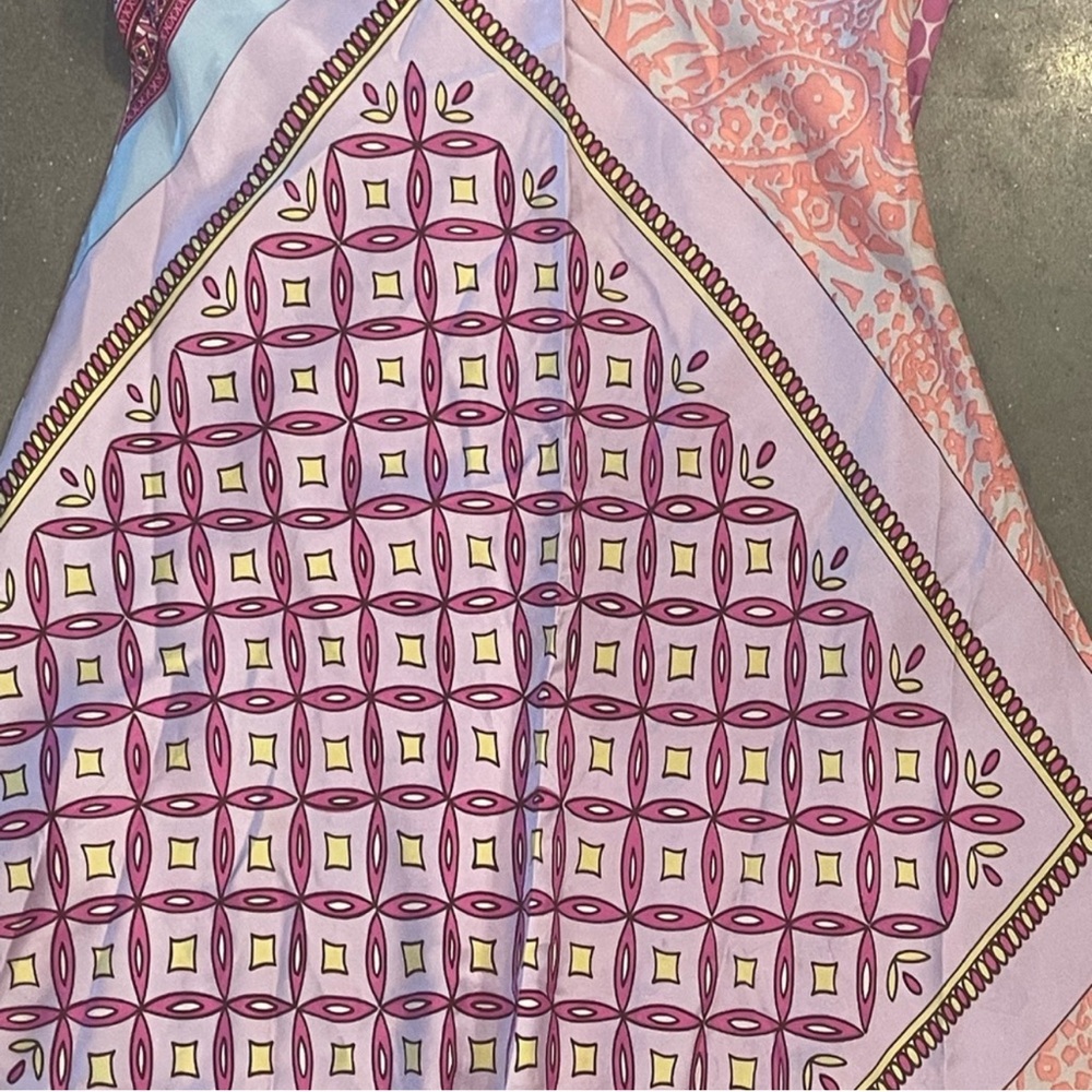 Alice & Trixie Pinky Purple Patterned Silk Dress - Picture 4 of 5